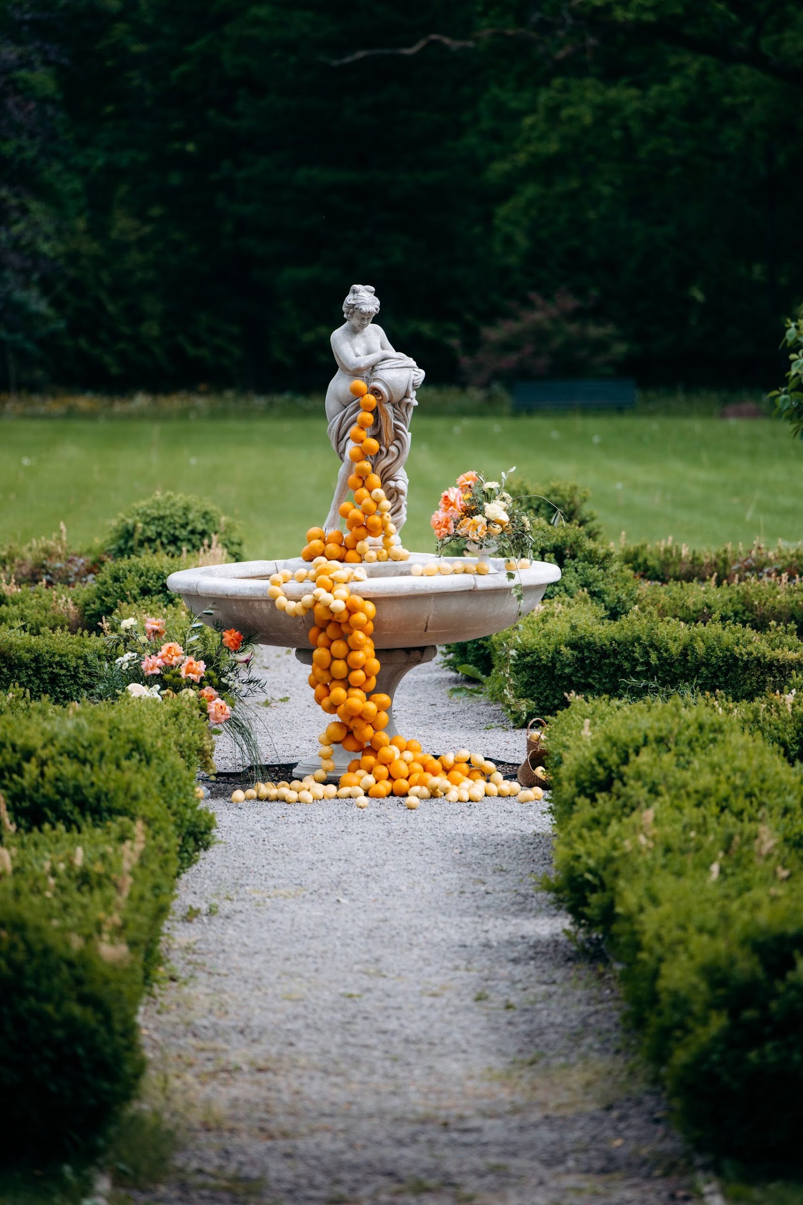 Citrus fountain installation — second view